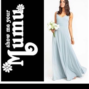 NWT Show Me Your Mumu Jenn Maxi Dress Steel Blue M